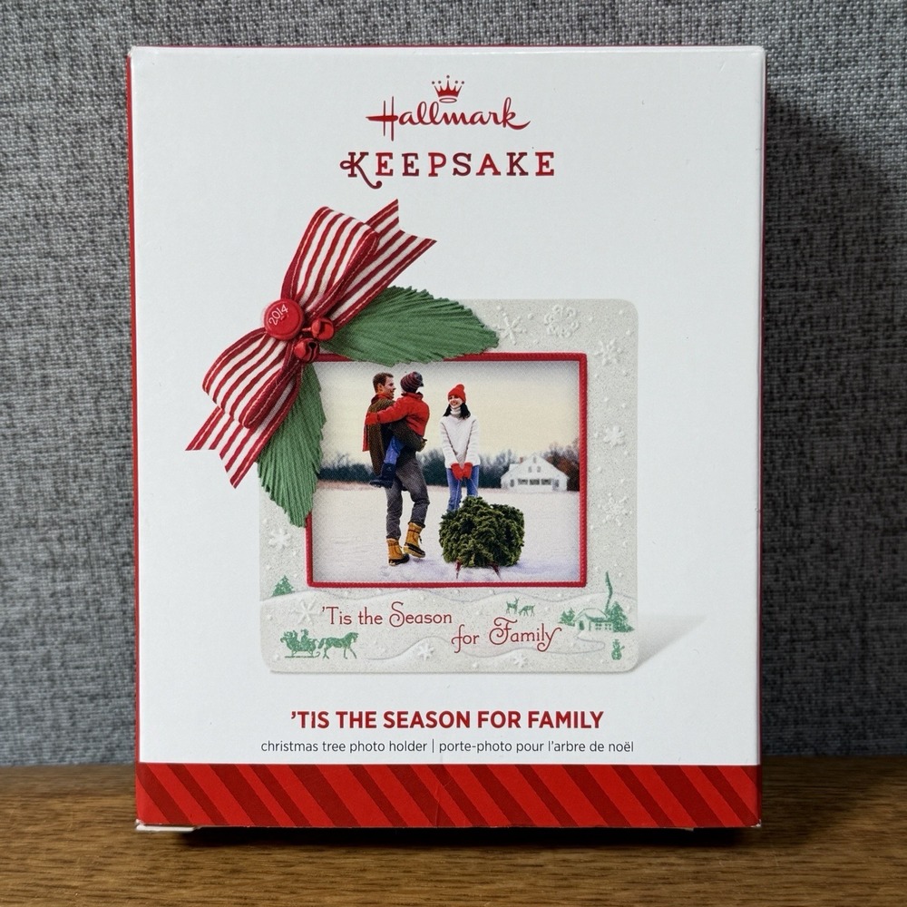 NEW Hallmark Keepsake 2014 Christmas Tree Photo Holder Tis The Season For Family